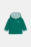 Gilet zippé réversible à capuche vert bébé garçon 1