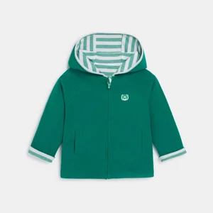 Baby boy's reversible green zip-up hoodie 1