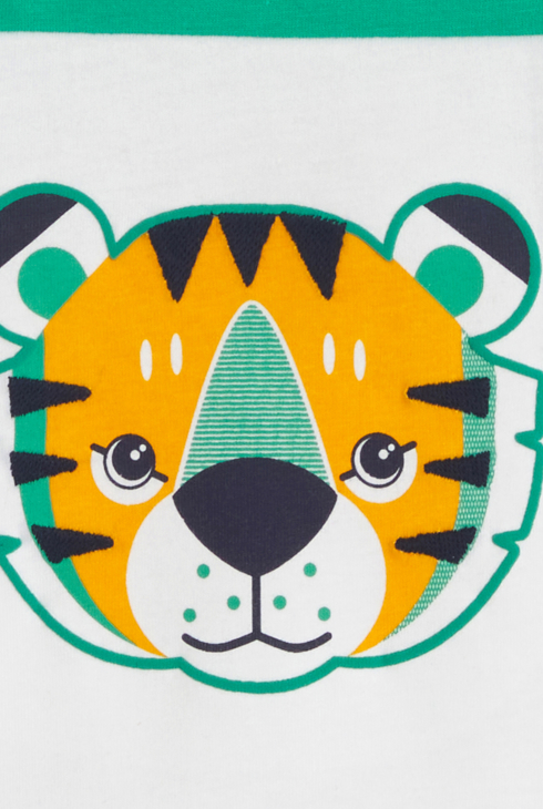T-shirt tigre colorblock blanc vert bébé garçon 2