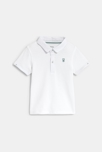 Kurze Baby-Latzhose in Grün und weißes Poloshirt aus Piqué-Gewebe für Jungen 2