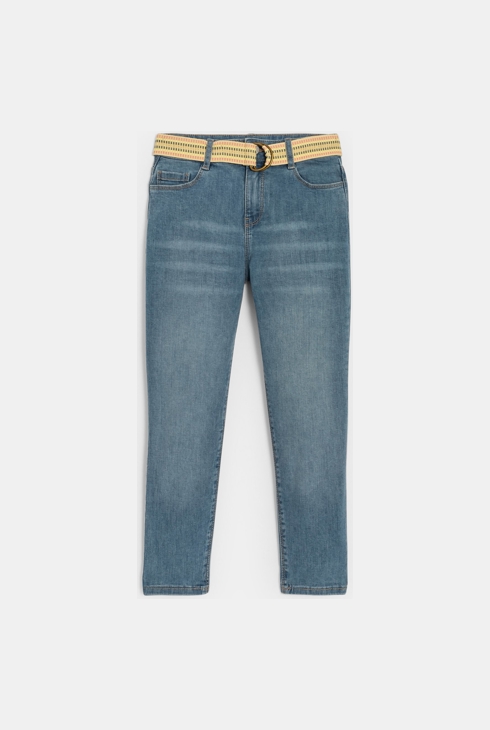 Jean boyfriend délavé bleu Fille