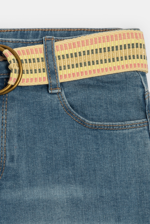 Jean boyfriend délavé bleu Fille