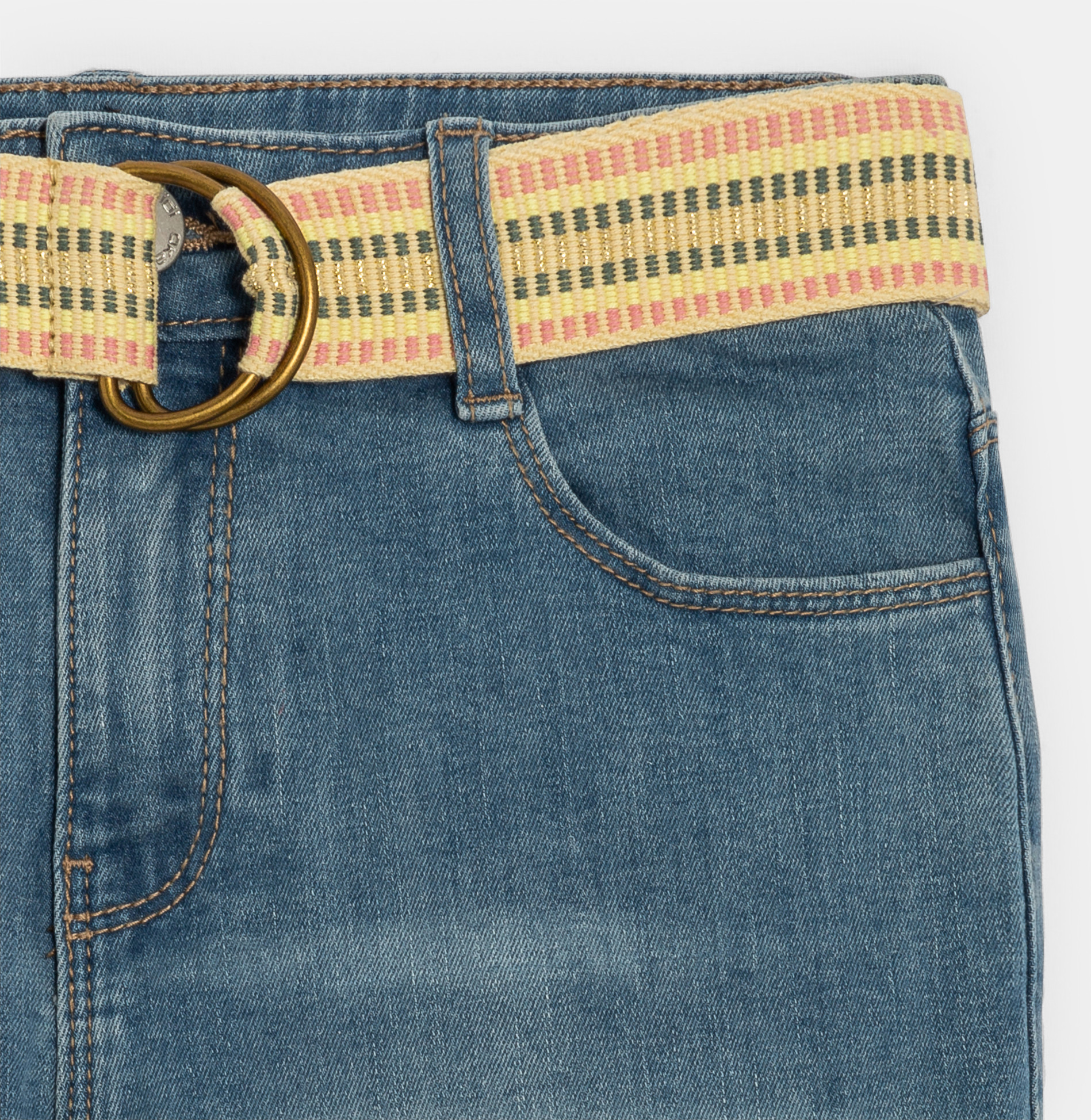 Jean boyfriend délavé bleu Fille