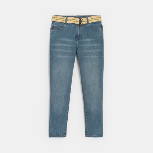 Jean Boyfriend Délavé Bleu Fille - Triple Stone - 9A - OKAIDI