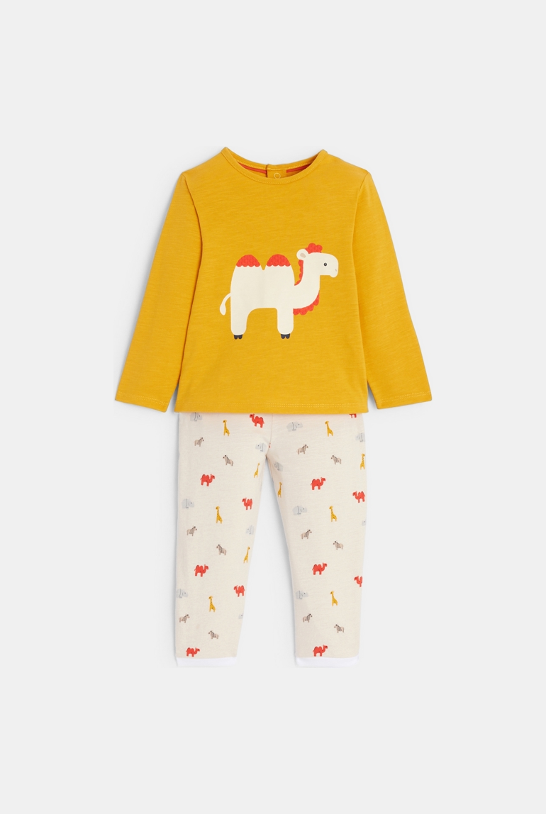 Pyjama chameau jaune bébé fille 1