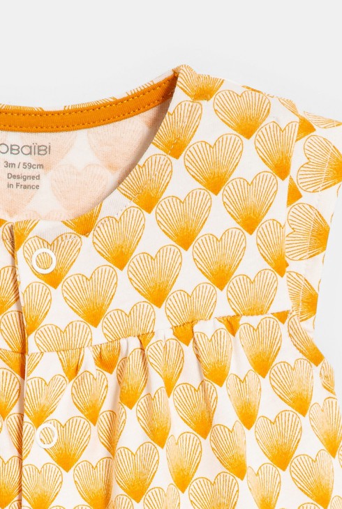 Combi courte cœurs jaune bébé fille 2