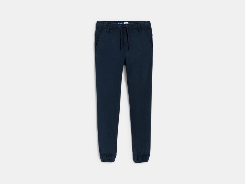 Pantalon jogger en toile bleu marine Garçon 1