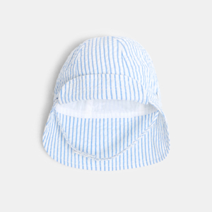 Baby boy's blue striped wide-brimmed cap 1