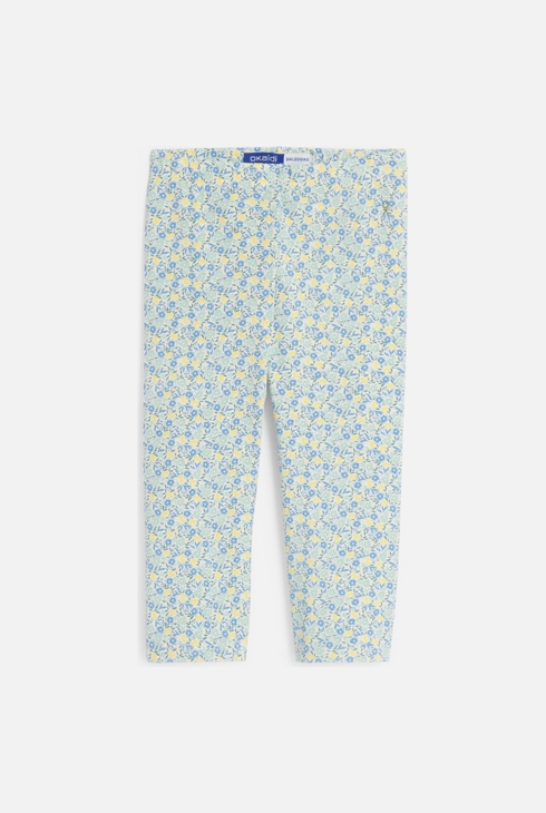 Legging court imprimé fleuri vert  Fille 1