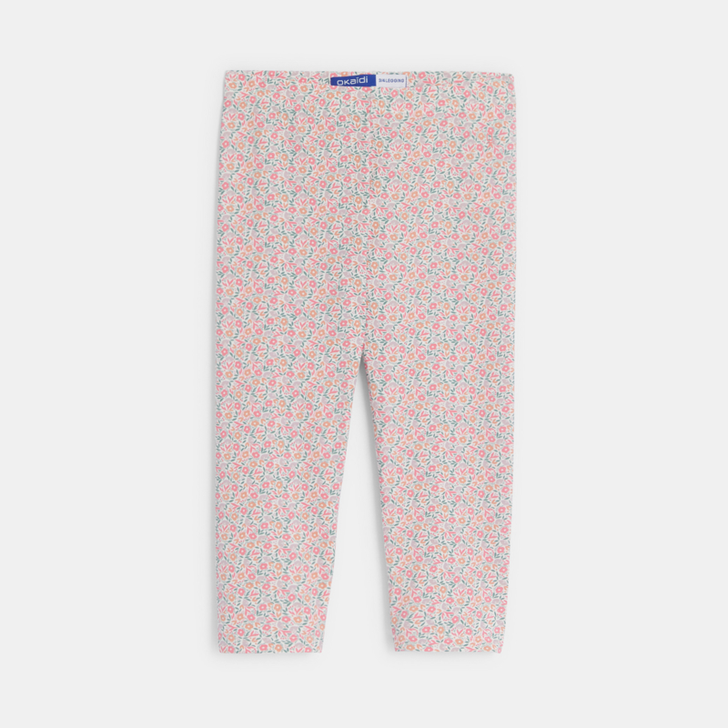 Rosa Kurz-Leggings mit floralem Druck für Mädchen