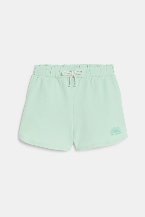 Short en molleton uni vert Fille 1