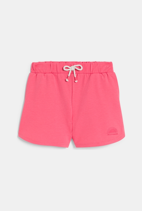 Short en molleton uni rose Fille 1