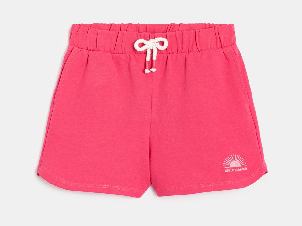 Short de muletón liso rosa niña 1