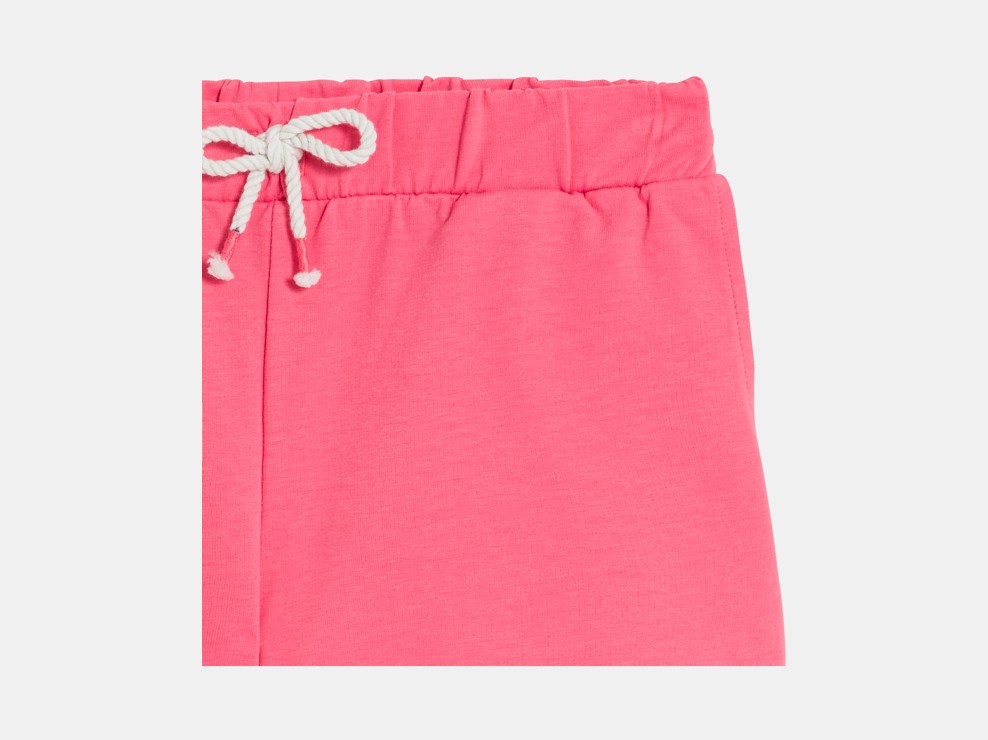 Effen roze short van molton voor meisjes 2