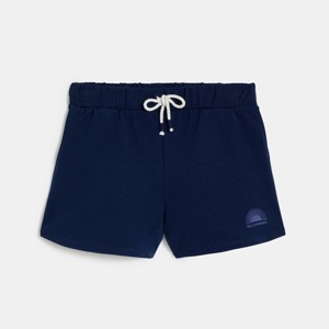 Short en molleton uni bleu Fille 1