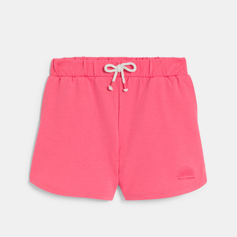 Shorts aus Molton einfarbig rosa für Mädchen