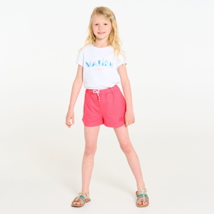 Short en molleton uni rose Fille 1