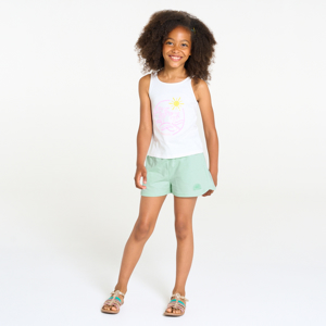 Short en molleton uni vert Fille 1