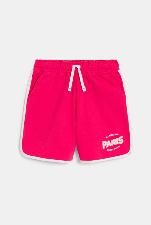 Short en molleton rose fuchsia Fille