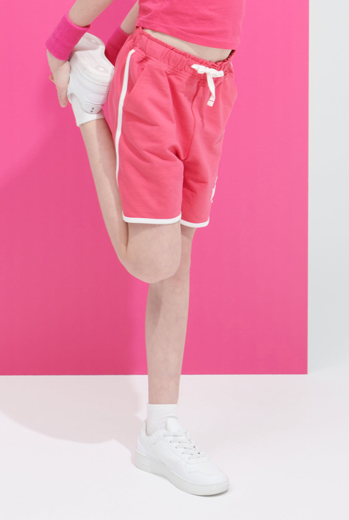Shorts aus fuchsienrosa Molton für Mädchen 2