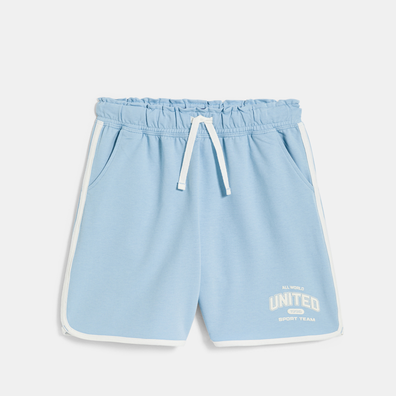 Shorts aus himmelblauem Molton für Mädchen