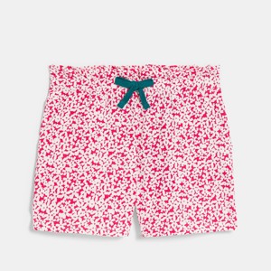 Short en jersey imprimé fleuri rose Fille 1