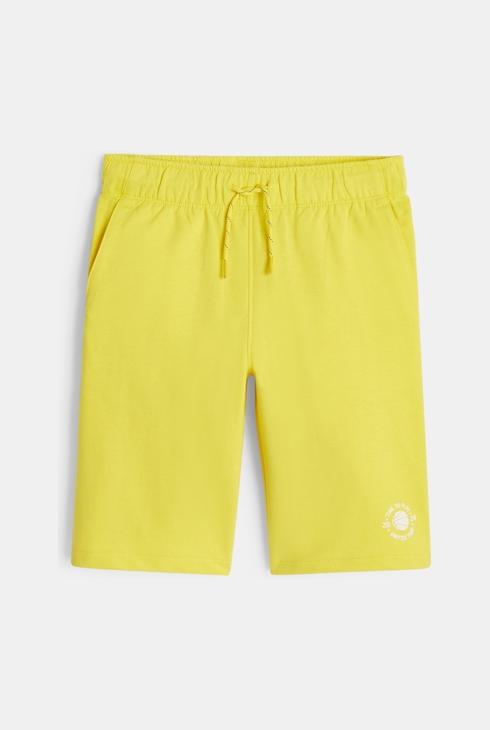 Gelbe Bermuda-Shorts aus Molton für Jungen 1