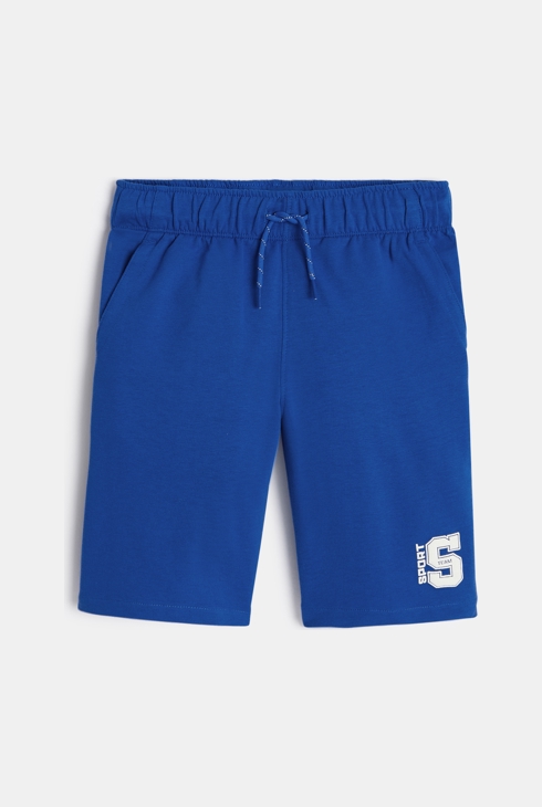 Blaue Bermuda-Shorts aus Molton für Jungen 2