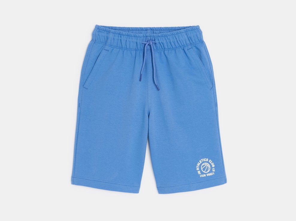 Blaue Bermuda-Shorts aus Molton für Jungen 1