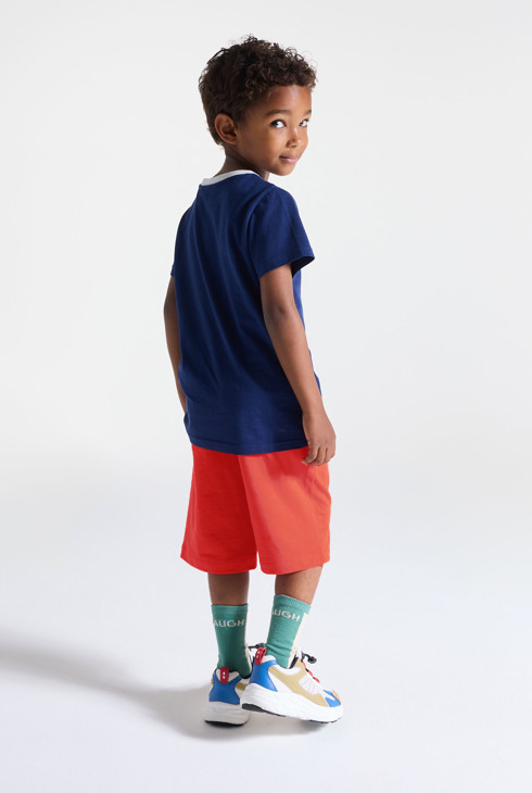 Boy's red fleece Bermuda shorts 1