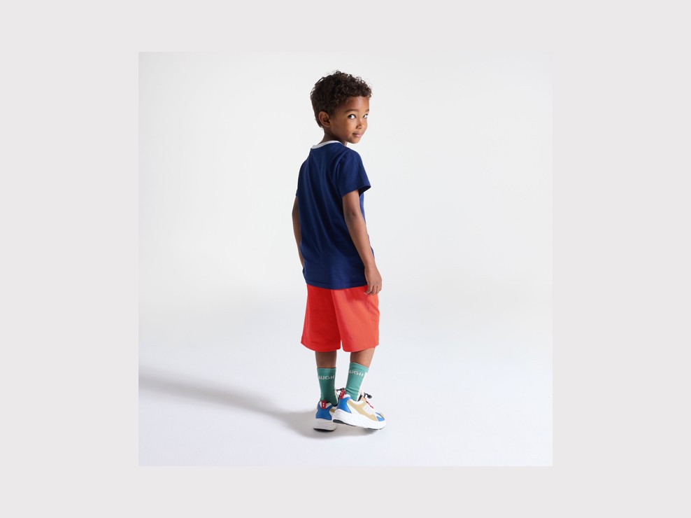 Boy's red fleece Bermuda shorts 1