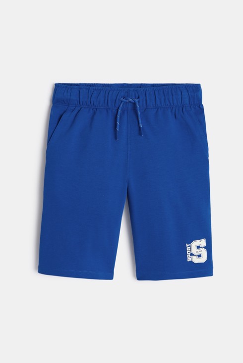Blaue Bermuda-Shorts aus Molton für Jungen 2