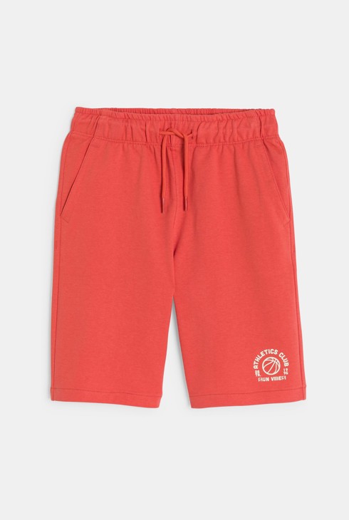 Bermuda en molleton rouge Garçon 2