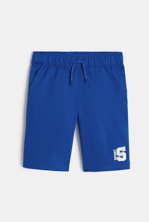 Blaue Bermuda-Shorts aus Molton für Jungen 1