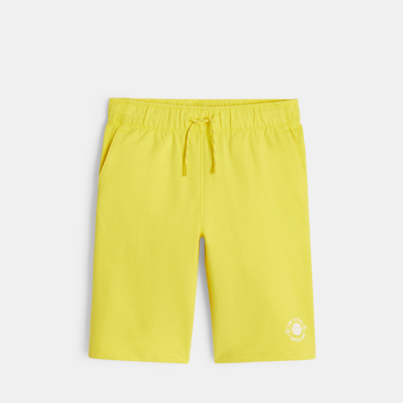 Gelbe Bermuda-Shorts aus Molton für Jungen