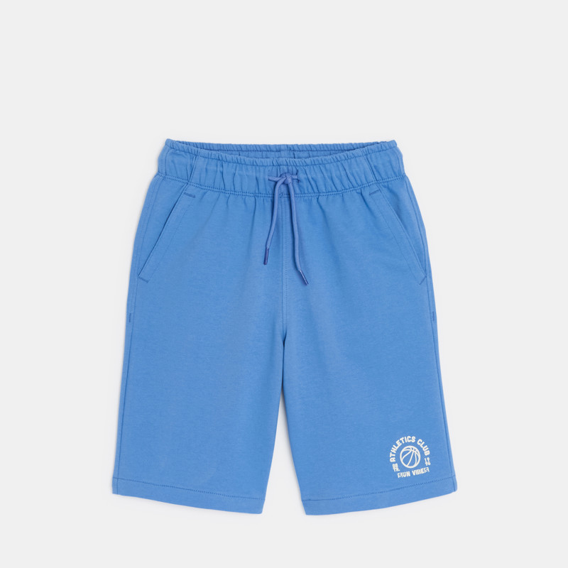 Blaue Bermuda-Shorts aus Molton für Jungen