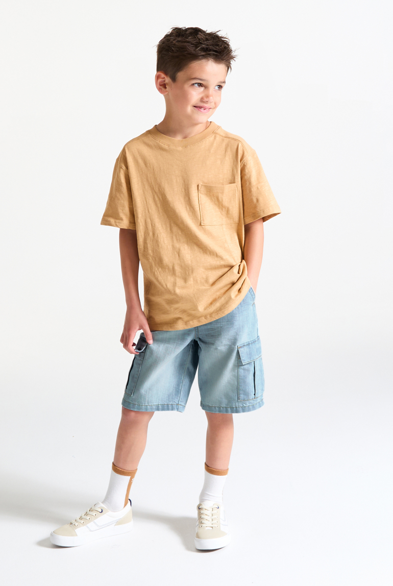Bermudas vaqueras azul desteñido niño 1