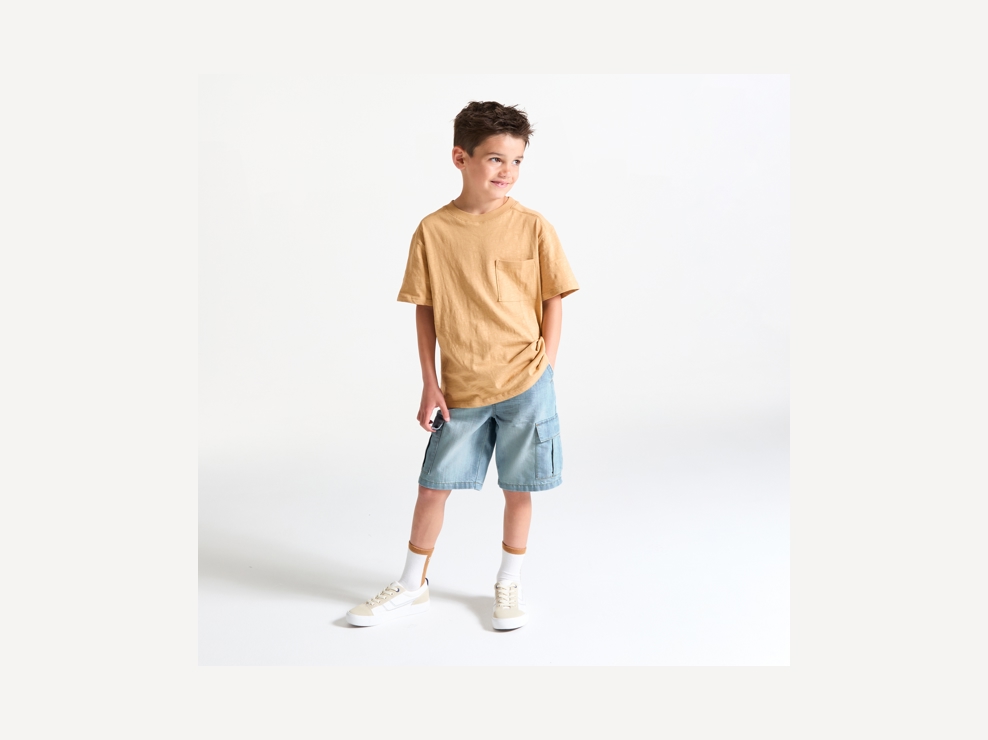 Jeans-Bermudashorts in verwaschenem Blau für Jungen 1