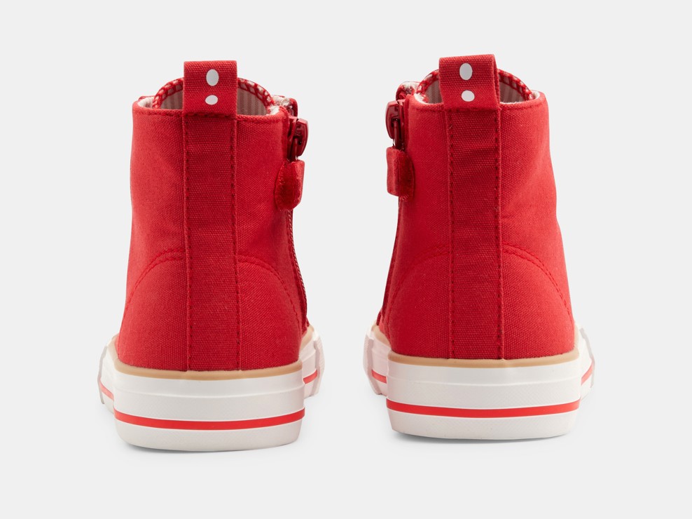Hoge sneakers van rode stof voor meisjes 2