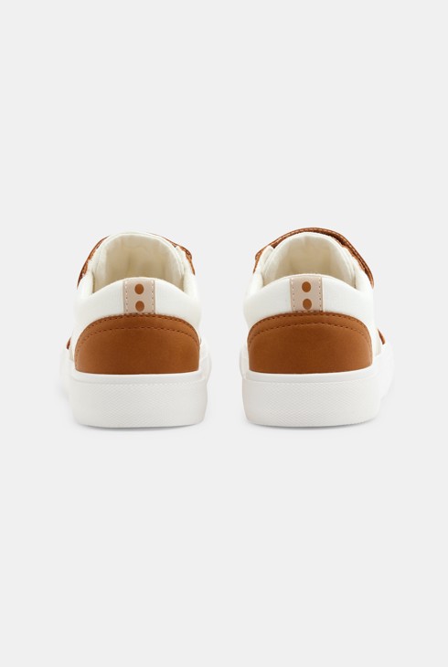 Vambes baixes de tela amb velcro marrons nen 2