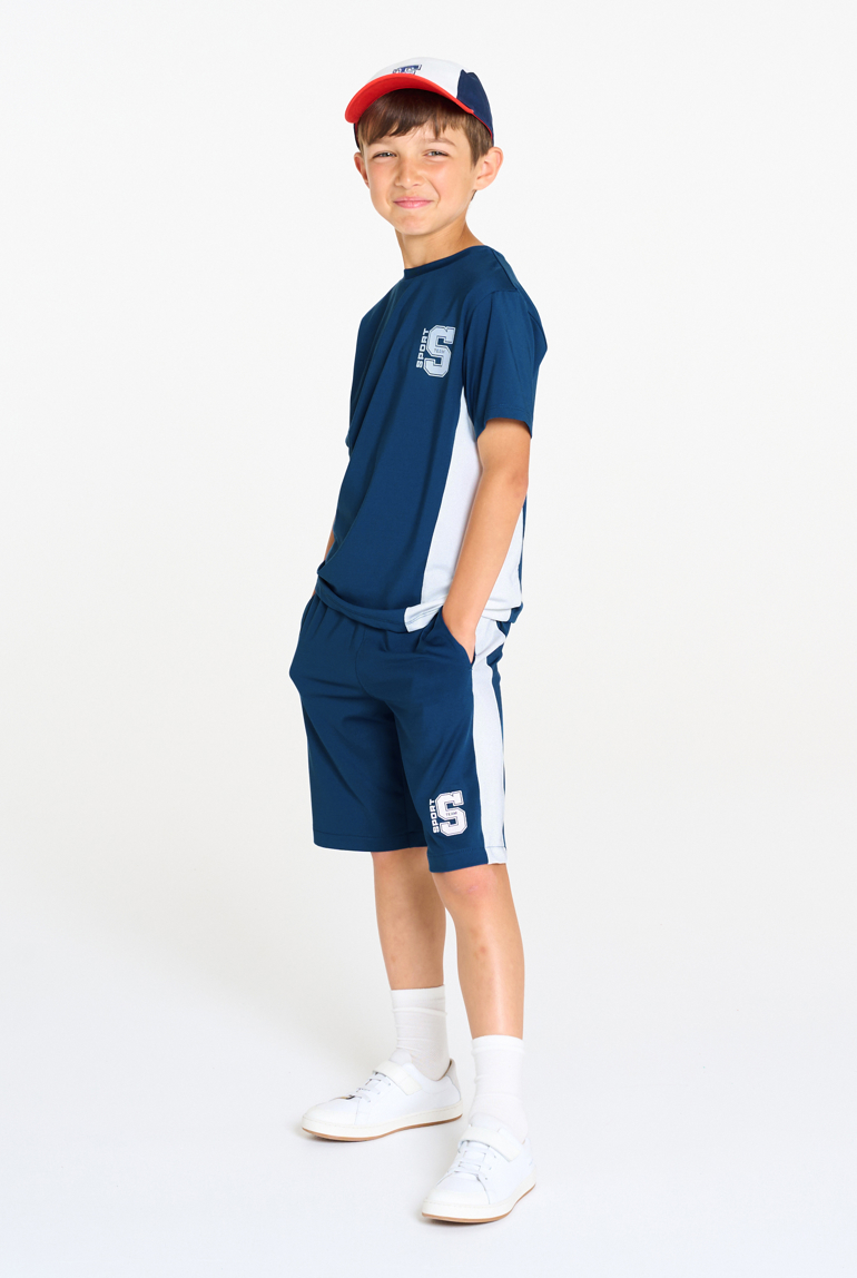 Bermuda de sport bleu marine Garçon 1