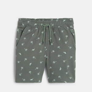 Boy's khaki printed shorts in jersey 1