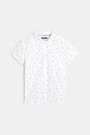 Chemise manches courtes motifs palmiers blanc Garçon