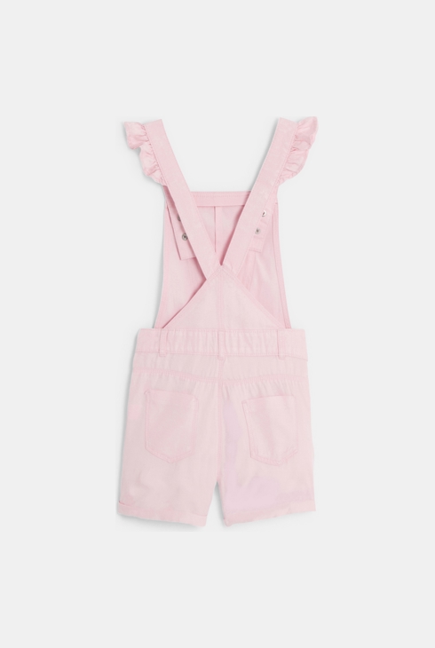 Salopette-short en lyocell rose Fille