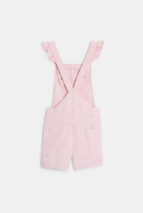 Rožnat pajac s kratkimi hlačami iz tkanine lyocell za deklice 2