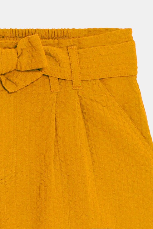 Short uni ceinturé jaune Fille 2