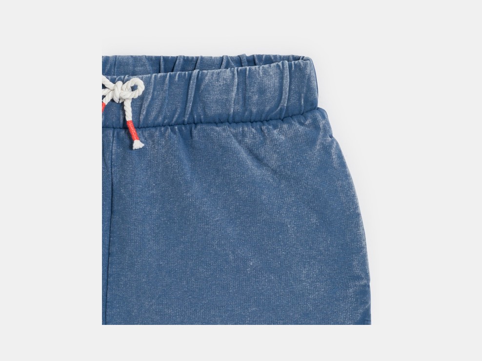 Blaue Shorts aus ausgewaschenem Molton für Mädchen 2