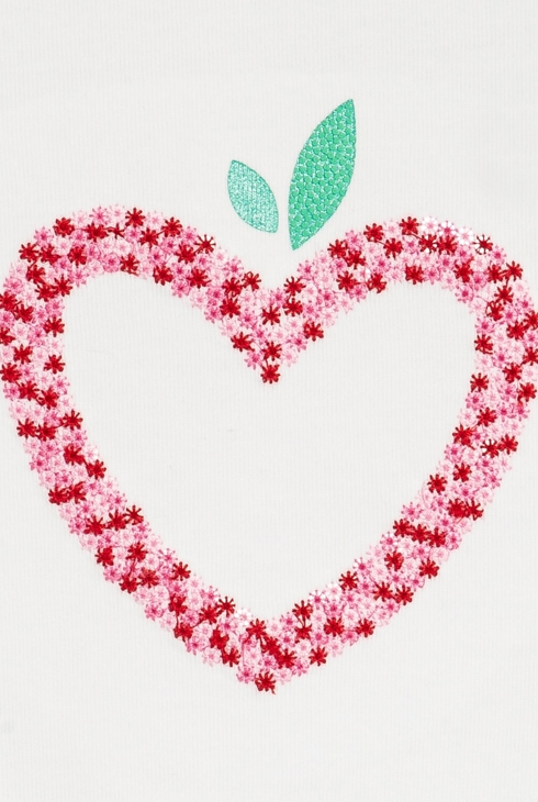 Weißes Pailletten-T-Shirt Herz Baby Mädchen 2