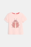 T-shirt coccinelle rose bébé fille