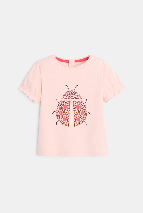 T-shirt coccinelle rose bébé fille